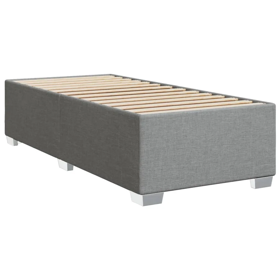Cadre de lit sans matelas gris clair 90x190 cm tissu - 3