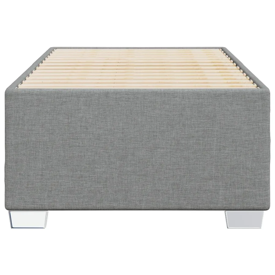 Cadre de lit sans matelas gris clair 90x190 cm tissu - 4