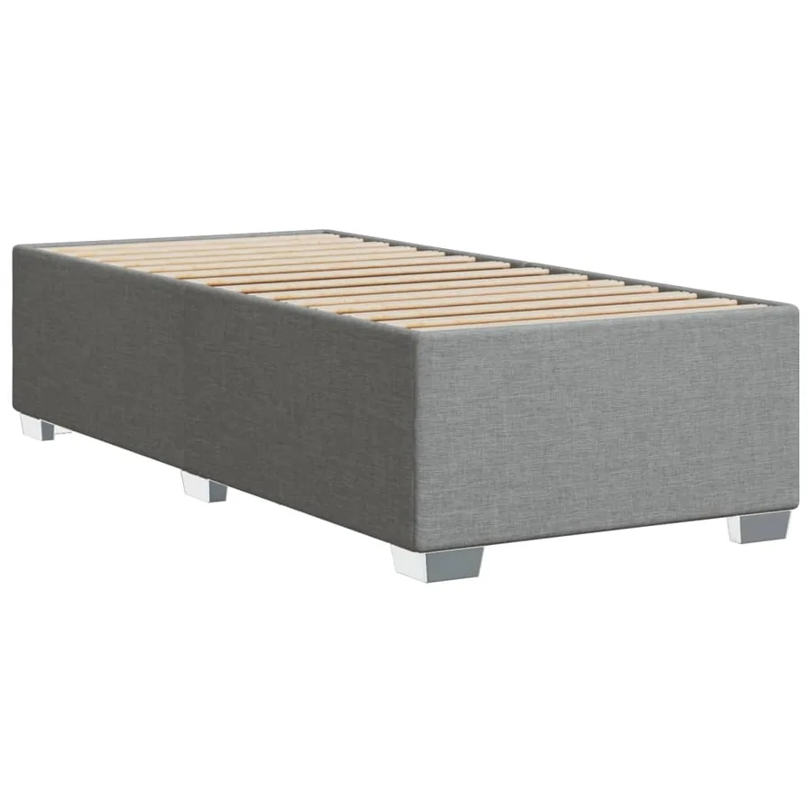 Cadre de lit sans matelas gris clair 90x190 cm tissu - 6