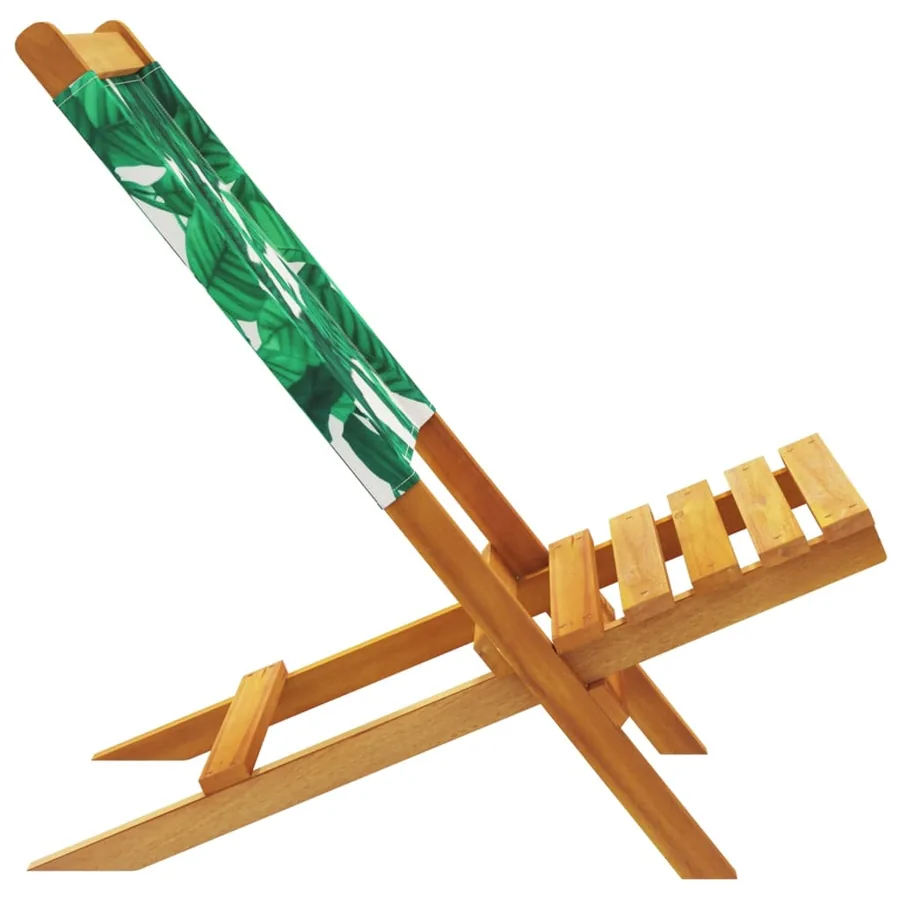 Chaises de jardin pliantes lot de 6 vert tissu et bois massif - 6