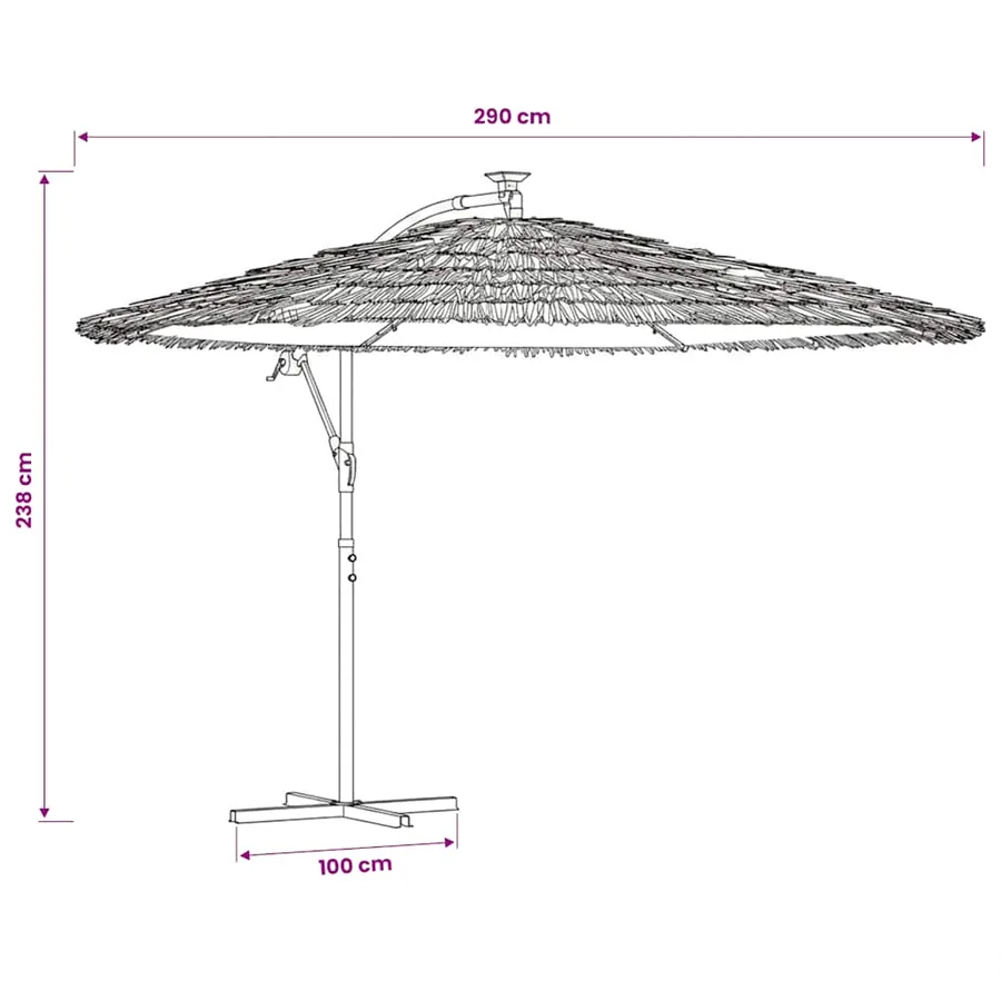 Parasol de jardin avec mât en acier blanc 290x290x238 cm - 11