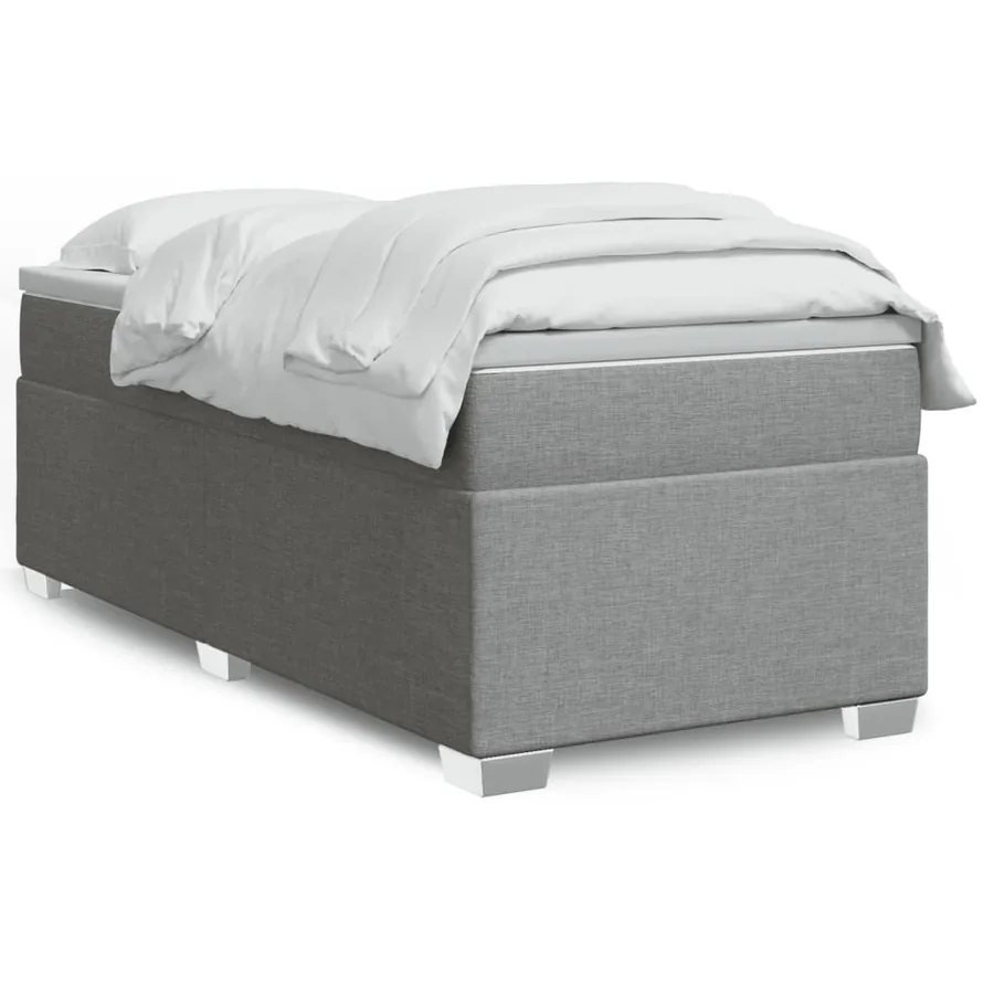 Sommier à lattes de lit avec matelas Gris clair 100x200cm Tissu