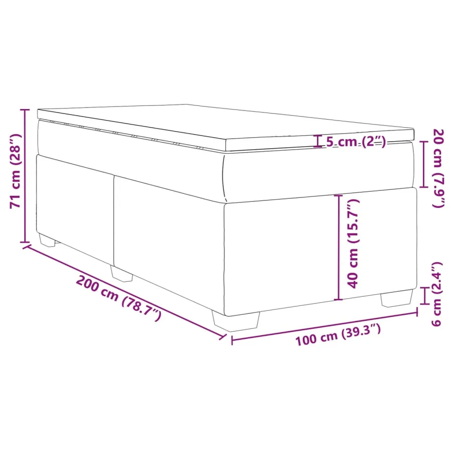 Sommier à lattes de lit avec matelas Gris clair 100x200cm Tissu - 12