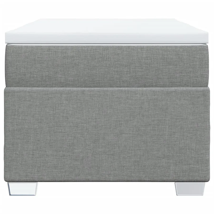 Sommier à lattes de lit avec matelas Gris clair 100x200cm Tissu - 4