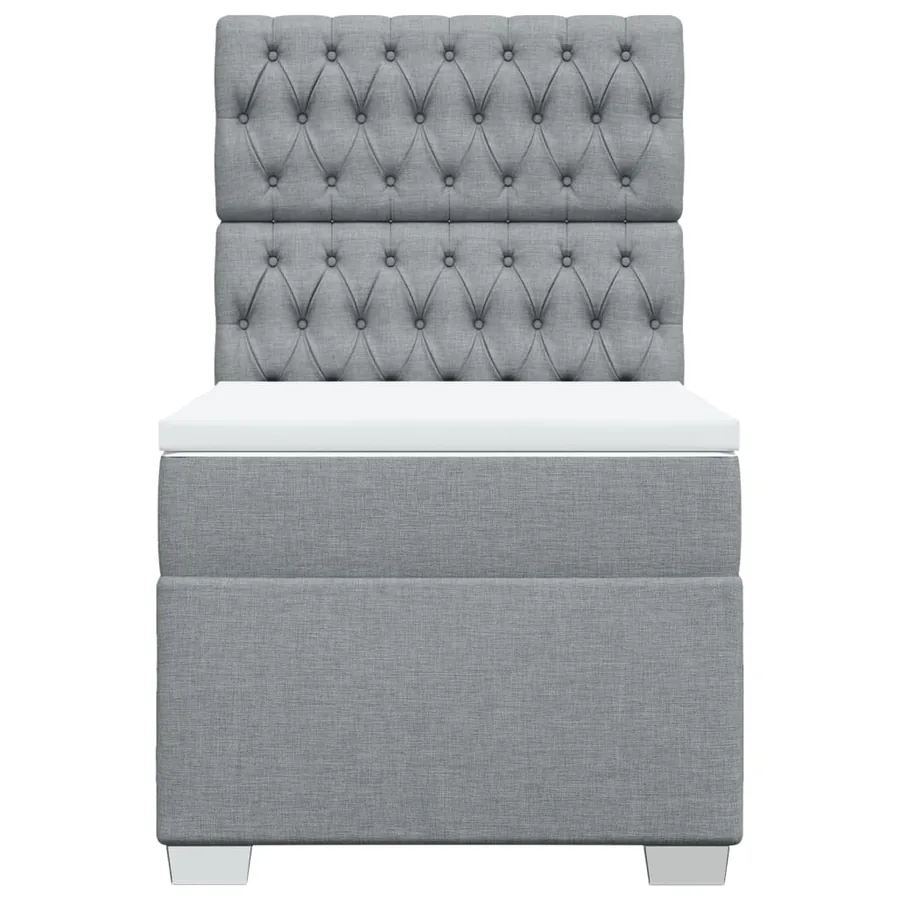 Sommier à lattes de lit avec matelas Gris clair 100x200cm Tissu - 4