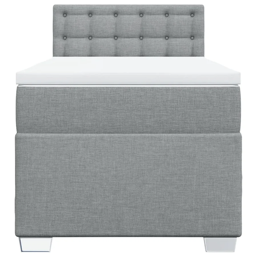 Sommier à lattes de lit avec matelas Gris clair 100x200cm Tissu - 4