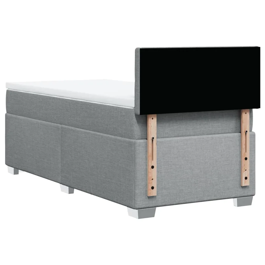 Sommier à lattes de lit avec matelas Gris clair 100x200cm Tissu - 6