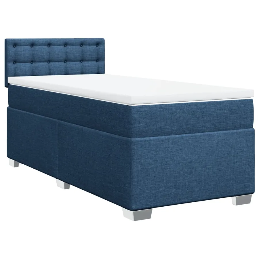 Sommier à lattes de lit avec matelas Bleu 100x200 cm Tissu - 3