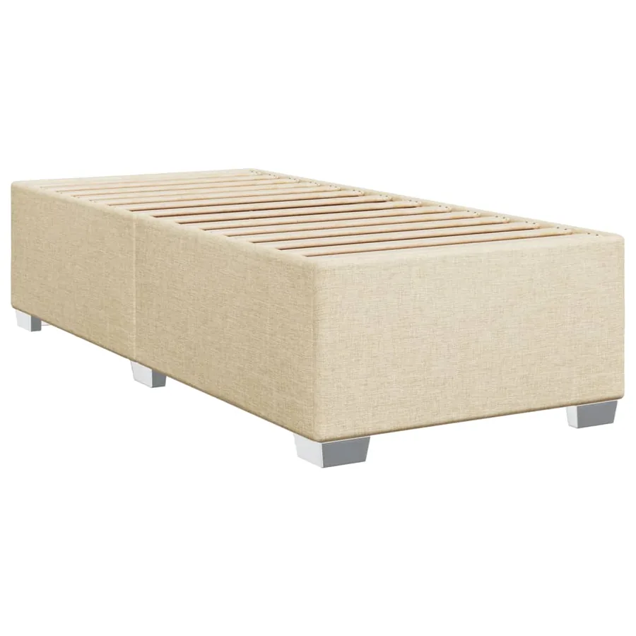 Cadre de lit sans matelas crème 100x200 cm tissu - 3