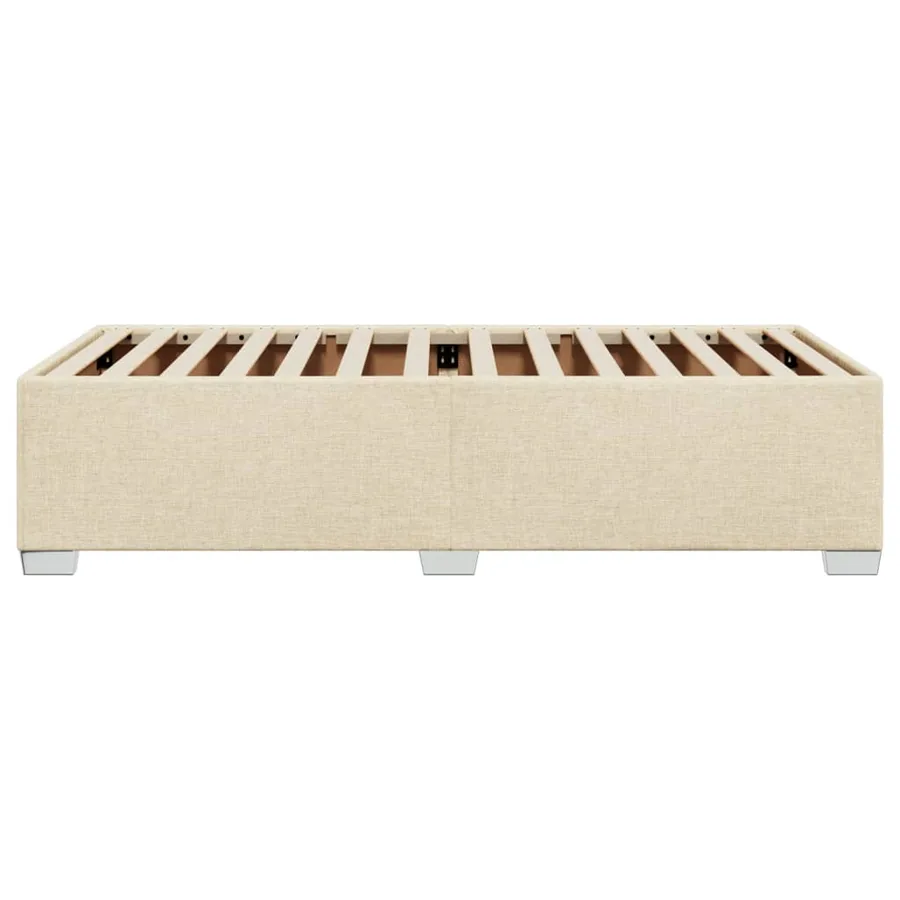 Cadre de lit sans matelas crème 100x200 cm tissu - 5