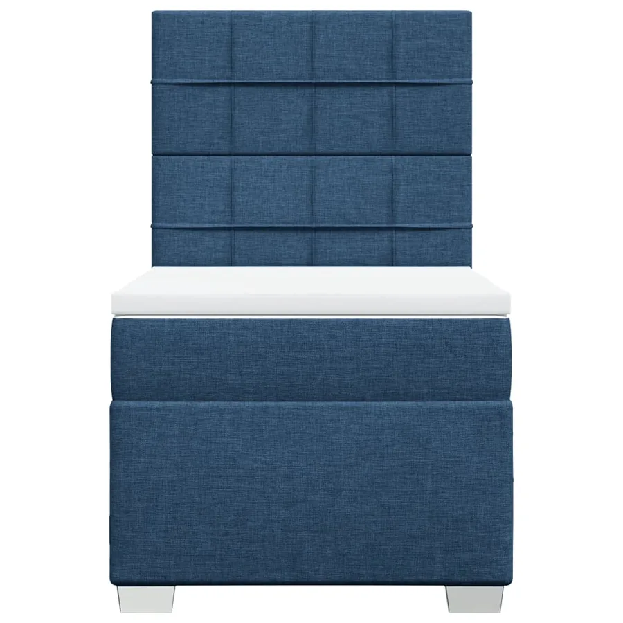 Sommier à lattes de lit avec matelas Bleu 100x200 cm Tissu - 6