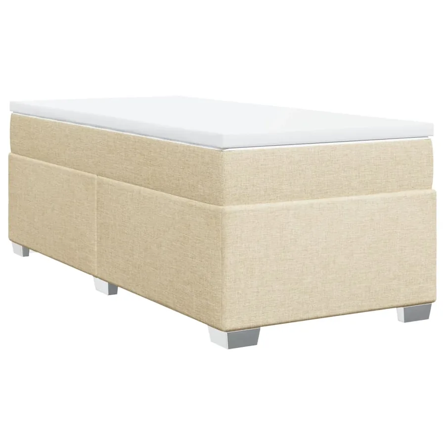 Sommier à lattes de lit avec matelas Crème 100x200 cm Tissu - 2