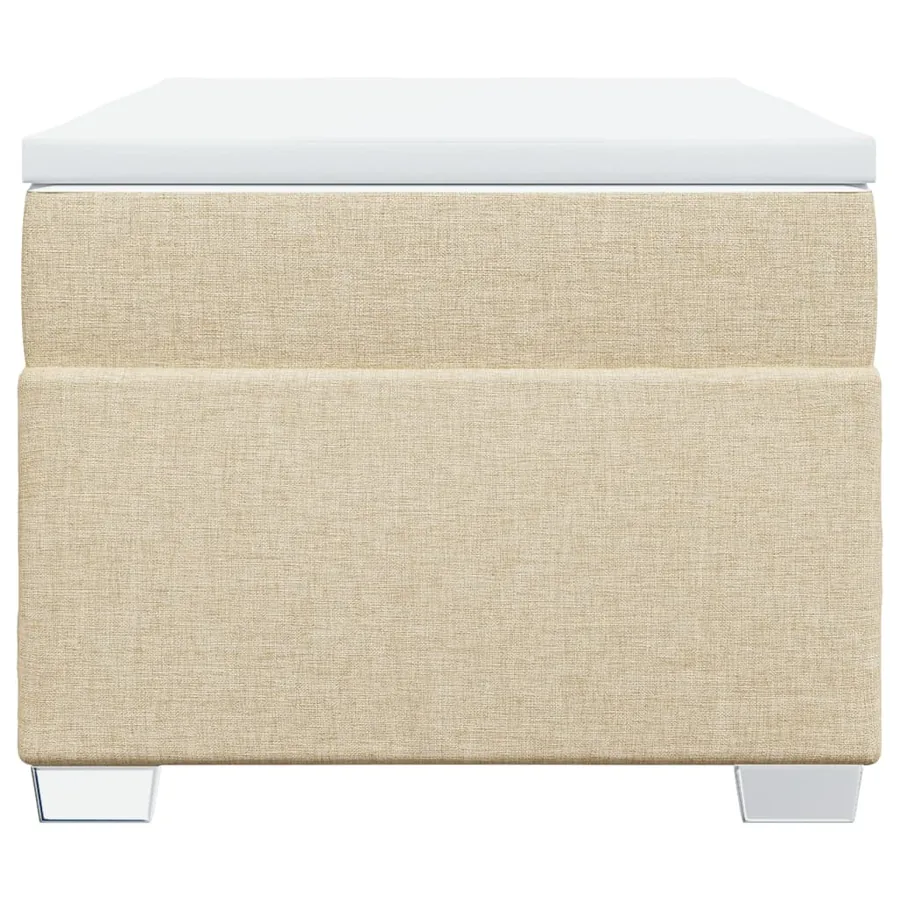 Sommier à lattes de lit avec matelas Crème 100x200 cm Tissu - 4