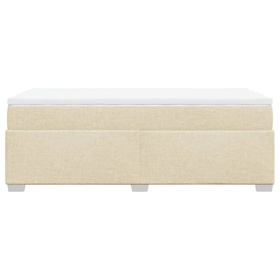Sommier à lattes de lit avec matelas Crème 100x200 cm Tissu - 8