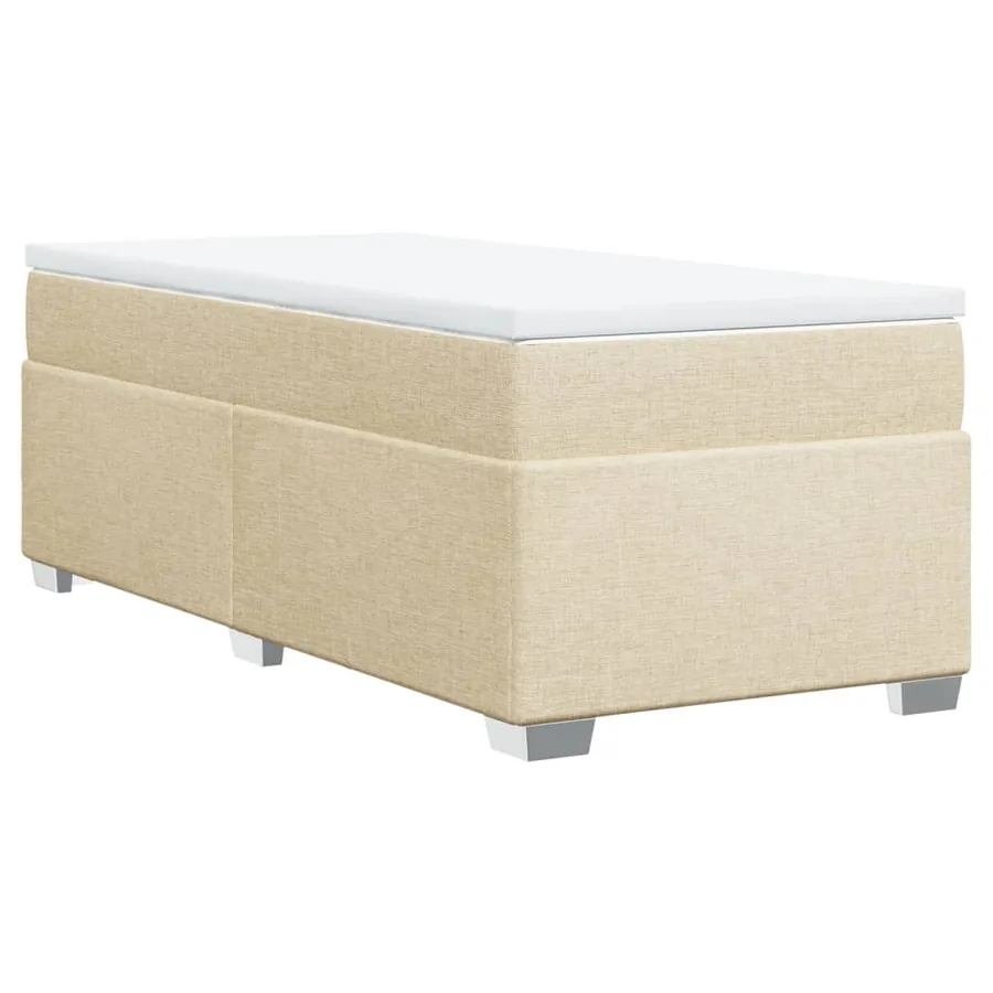Sommier à lattes de lit avec matelas Crème 100x200 cm Tissu - 9