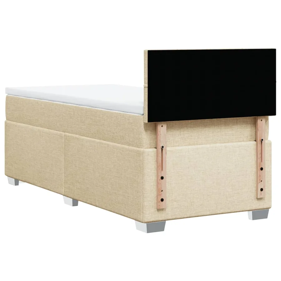 Sommier à lattes de lit avec matelas Crème 100x200 cm Tissu - 12