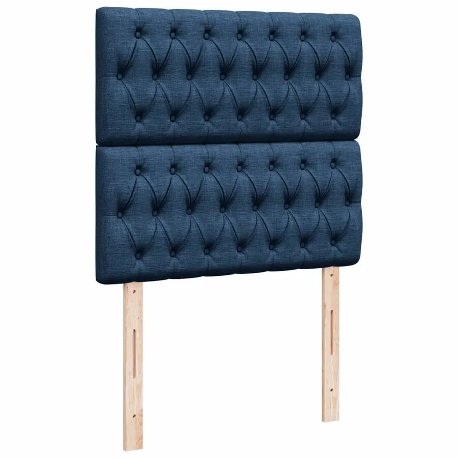 Sommier à lattes de lit avec matelas Bleu 100x200 cm Tissu - 8
