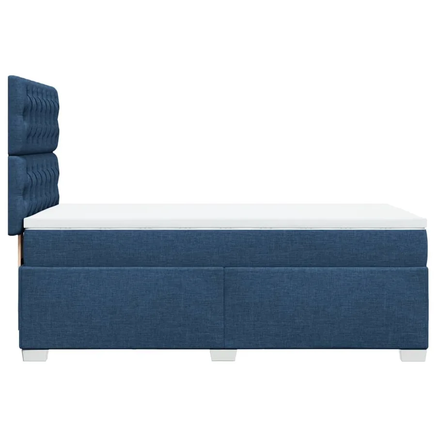 Sommier à lattes de lit avec matelas Bleu 100x200 cm Tissu - 9