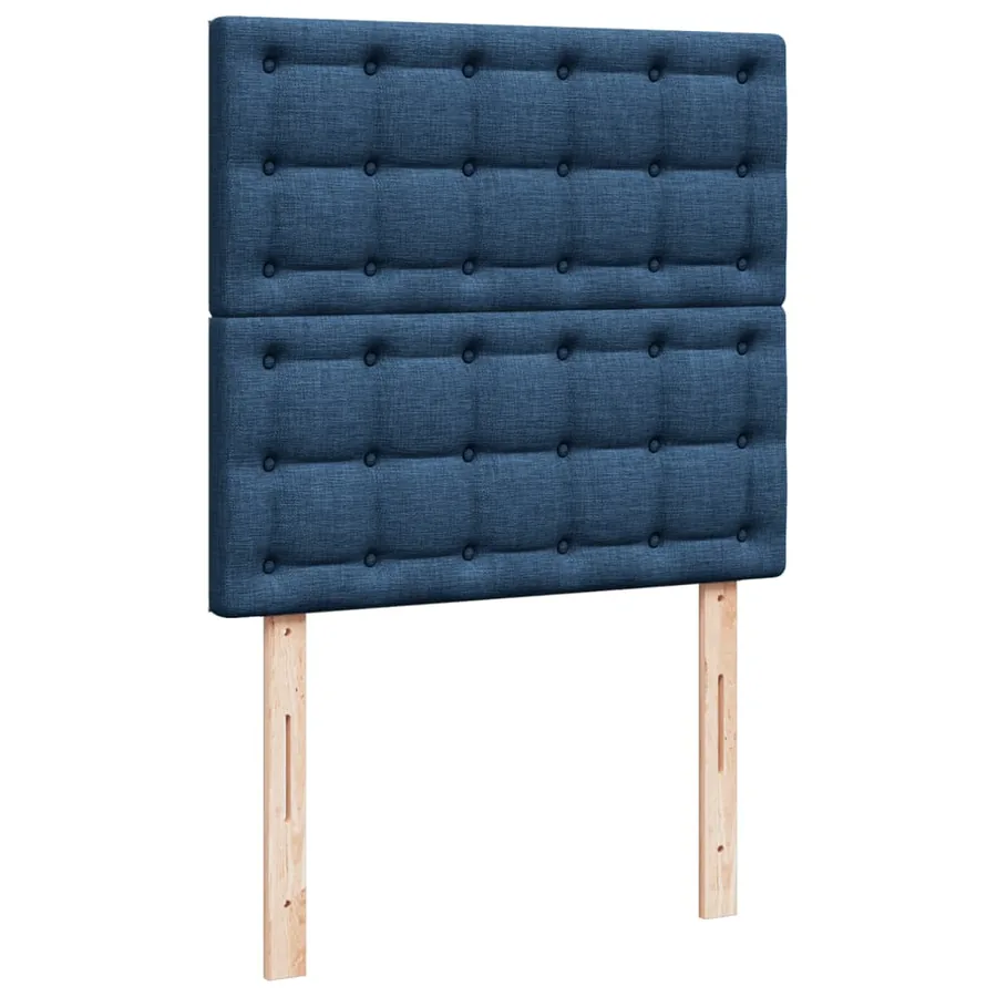 Sommier à lattes de lit avec matelas Bleu 100x200 cm Tissu - 8