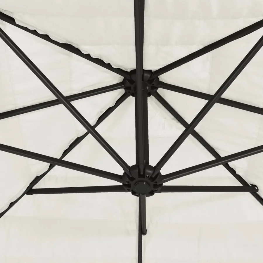 Parasol de jardin avec mât en acier blanc 223x223x213 cm - 8