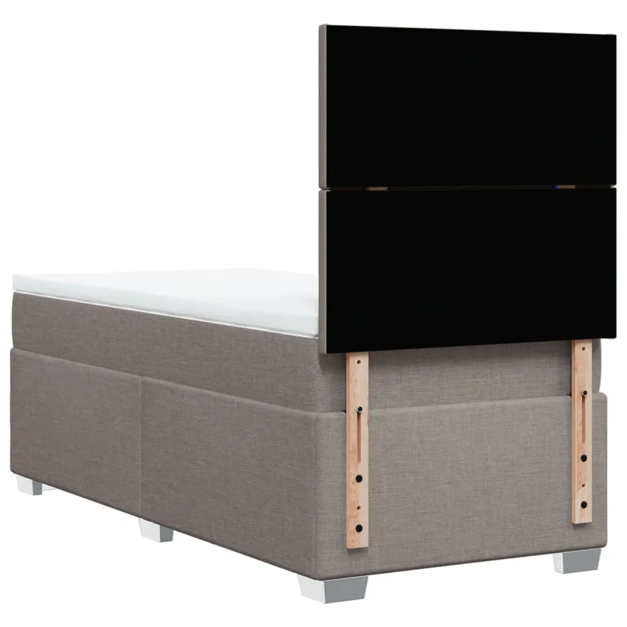 Sommier à lattes de lit avec matelas Taupe 100x200 cm Tissu - 10