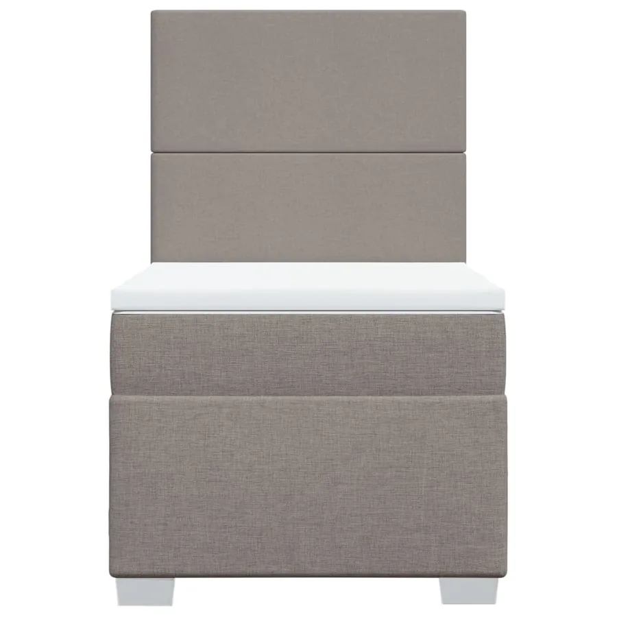 Sommier à lattes de lit avec matelas Taupe 100x200 cm Tissu - 4