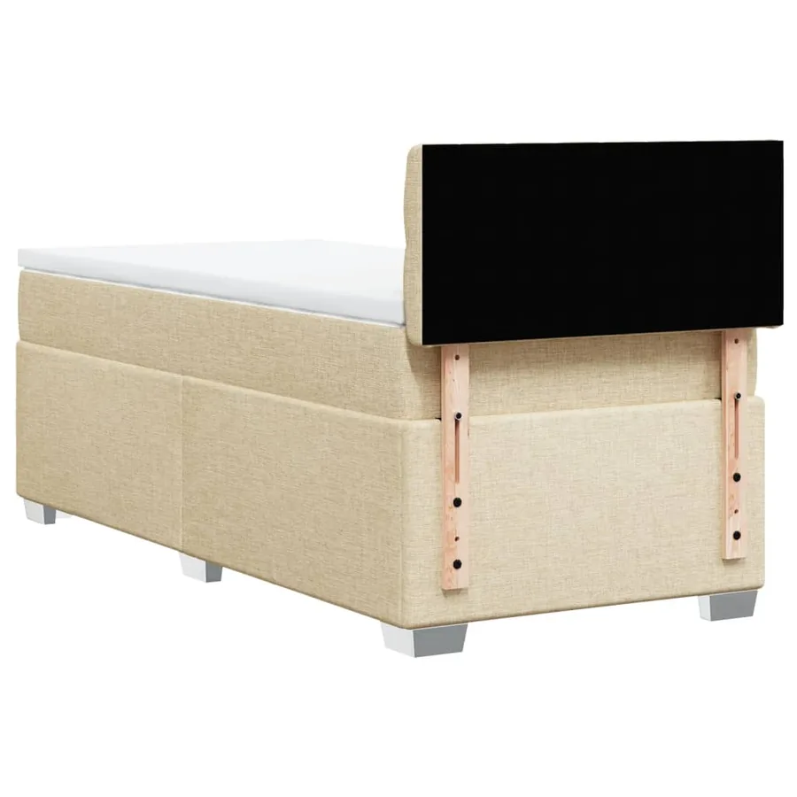 Sommier à lattes de lit avec matelas Crème 90x200 cm Tissu - 6