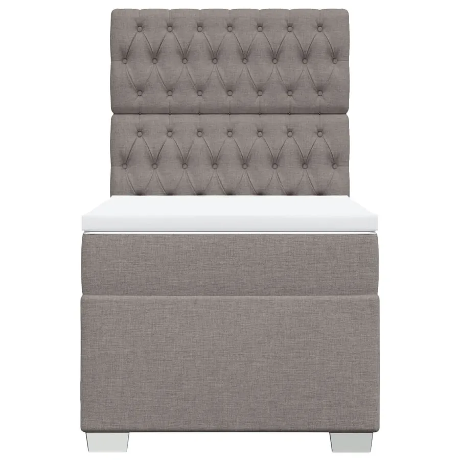 Sommier à lattes de lit avec matelas Taupe 90x200 cm Tissu - 6