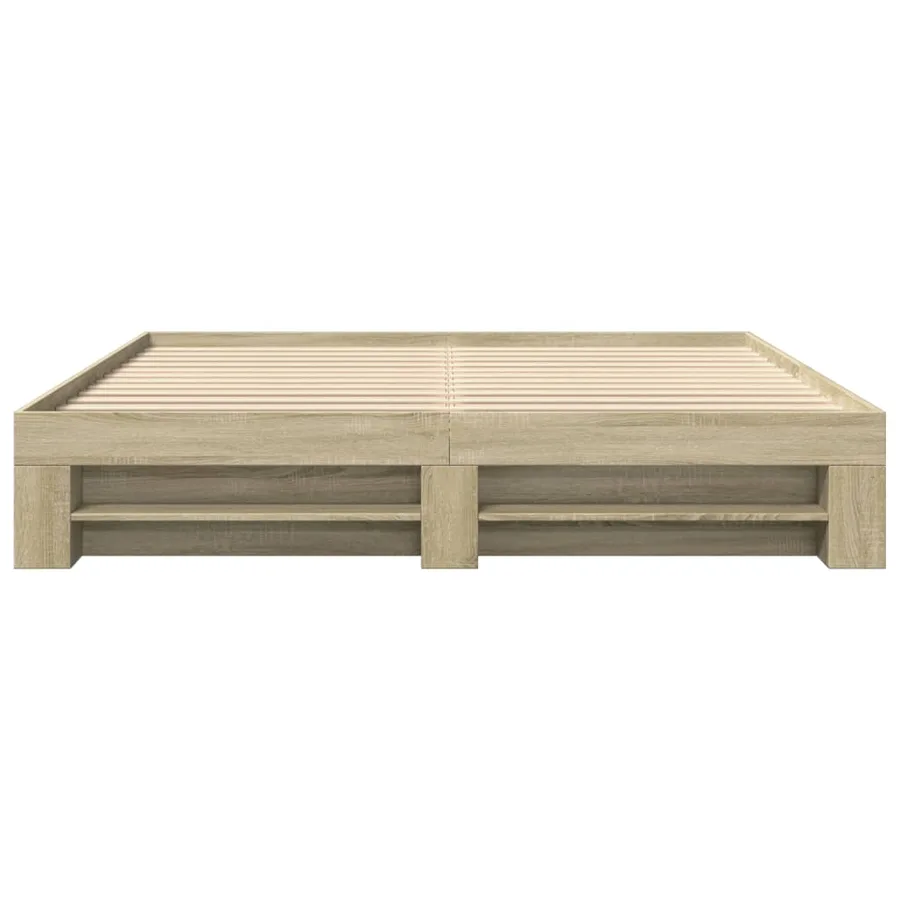 Cadre de lit sans matelas chêne sonoma 200x200 cm - 5