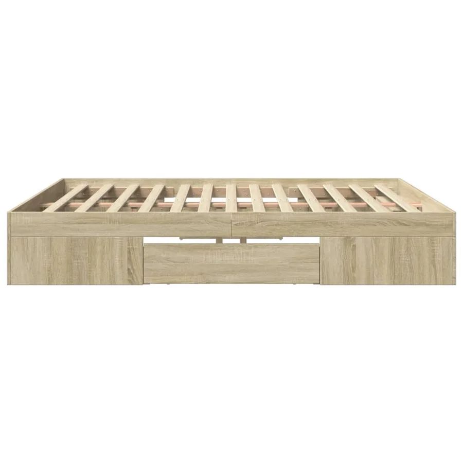 Cadre de lit sans matelas chêne sonoma 200x200 cm - 6