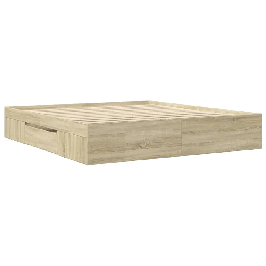 Cadre de lit sans matelas chêne sonoma 200x200 cm - 7
