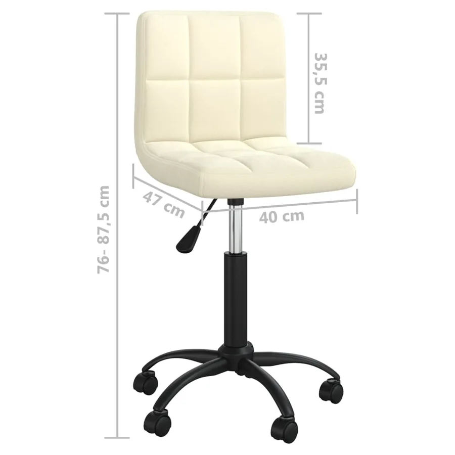 Chaise pivotante de salle à manger Crème Velours - 7
