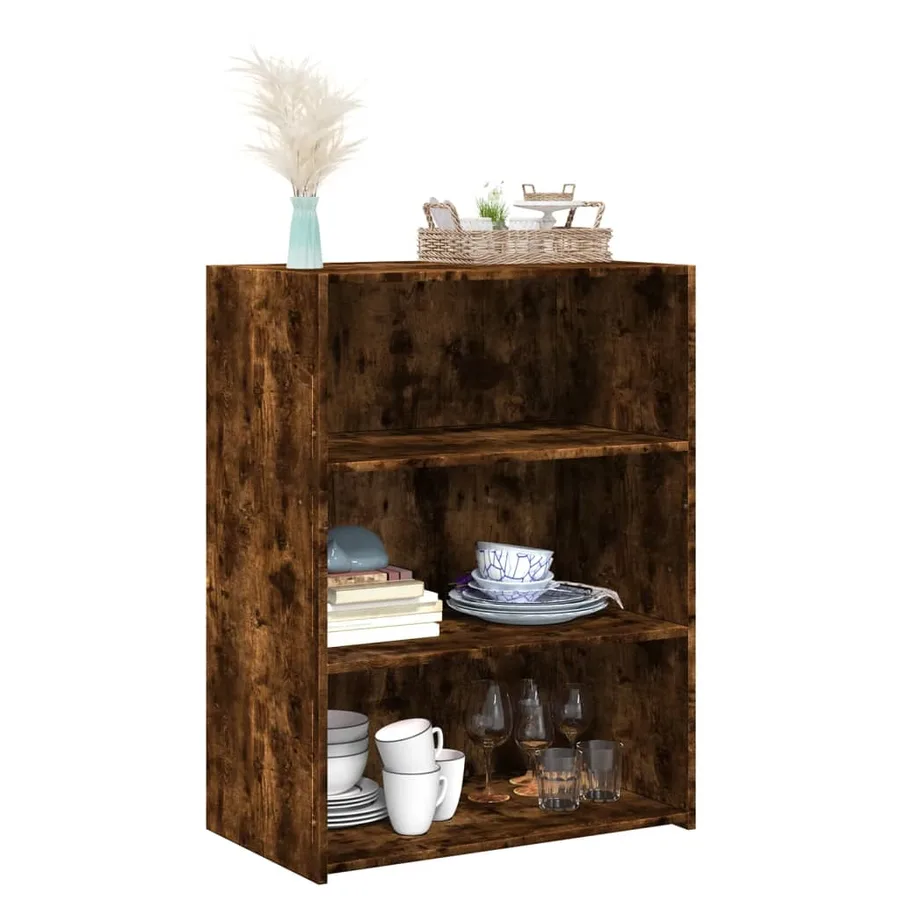 Buffet chêne fumé 70x41x93 cm bois d'ingénierie - 3