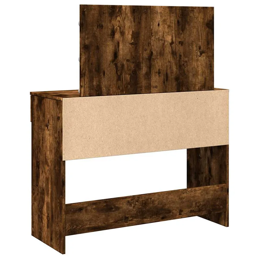 Coiffeuse avec LED chêne fumé 100x40x120 cm - 7