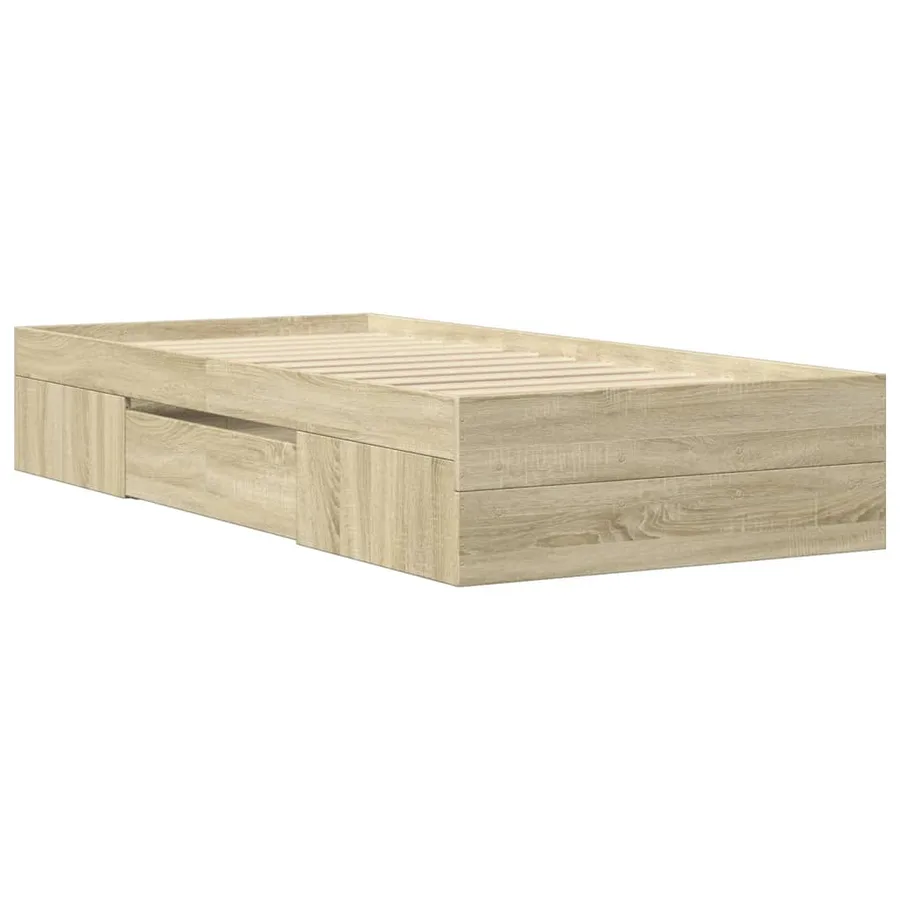Cadre de lit sans matelas chêne sonoma 100x200 cm - 7
