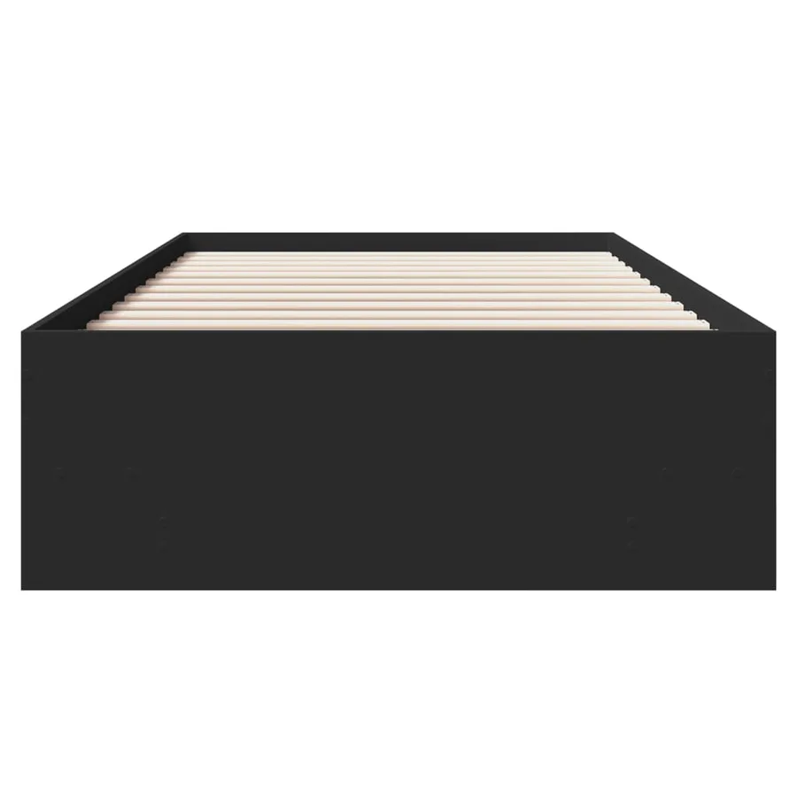 Cadre de lit sans matelas noir 90x190 cm bois ingénierie - 5