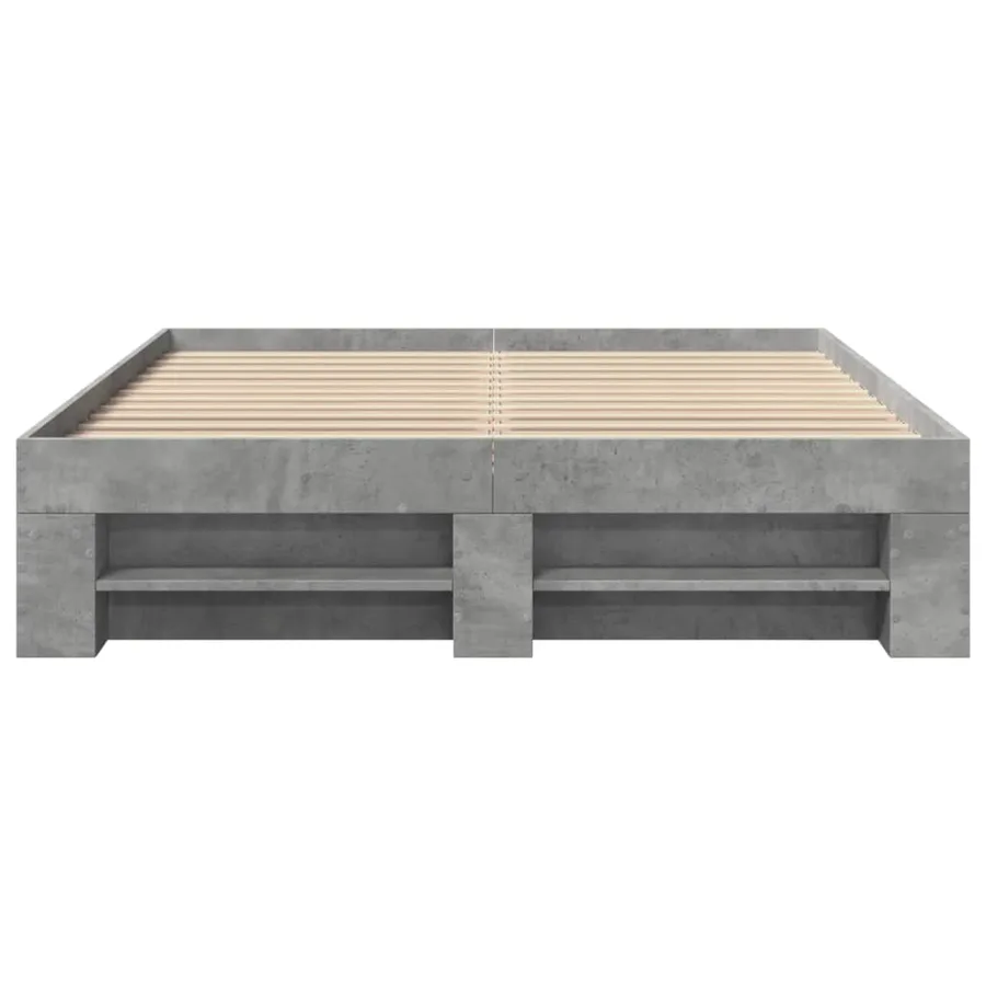 Cadre de lit sans matelas gris béton 140x190 cm bois ingénierie - 5