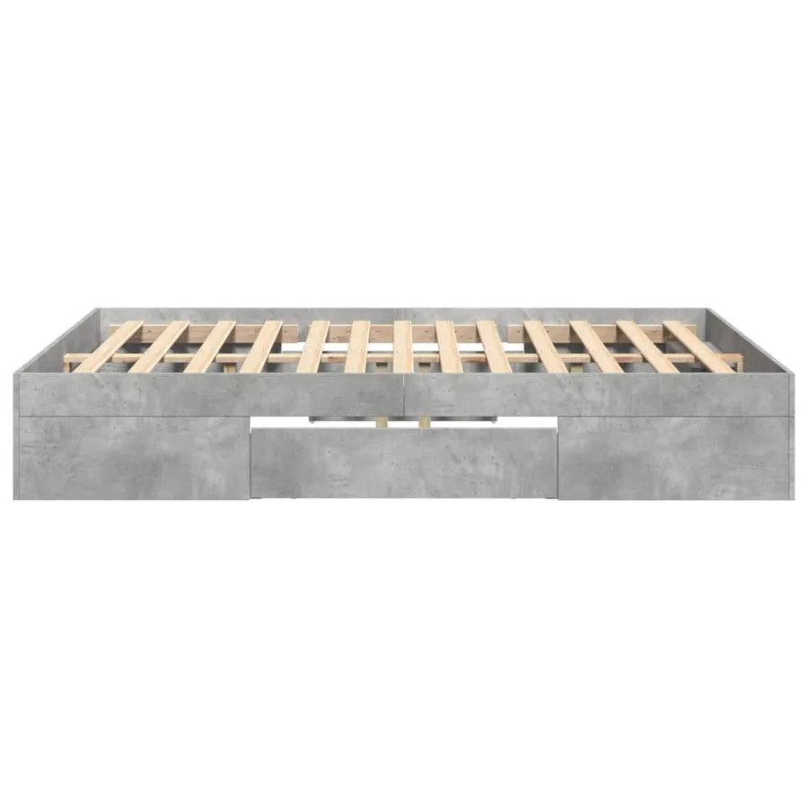 Cadre de lit sans matelas gris béton 140x190 cm bois ingénierie - 6