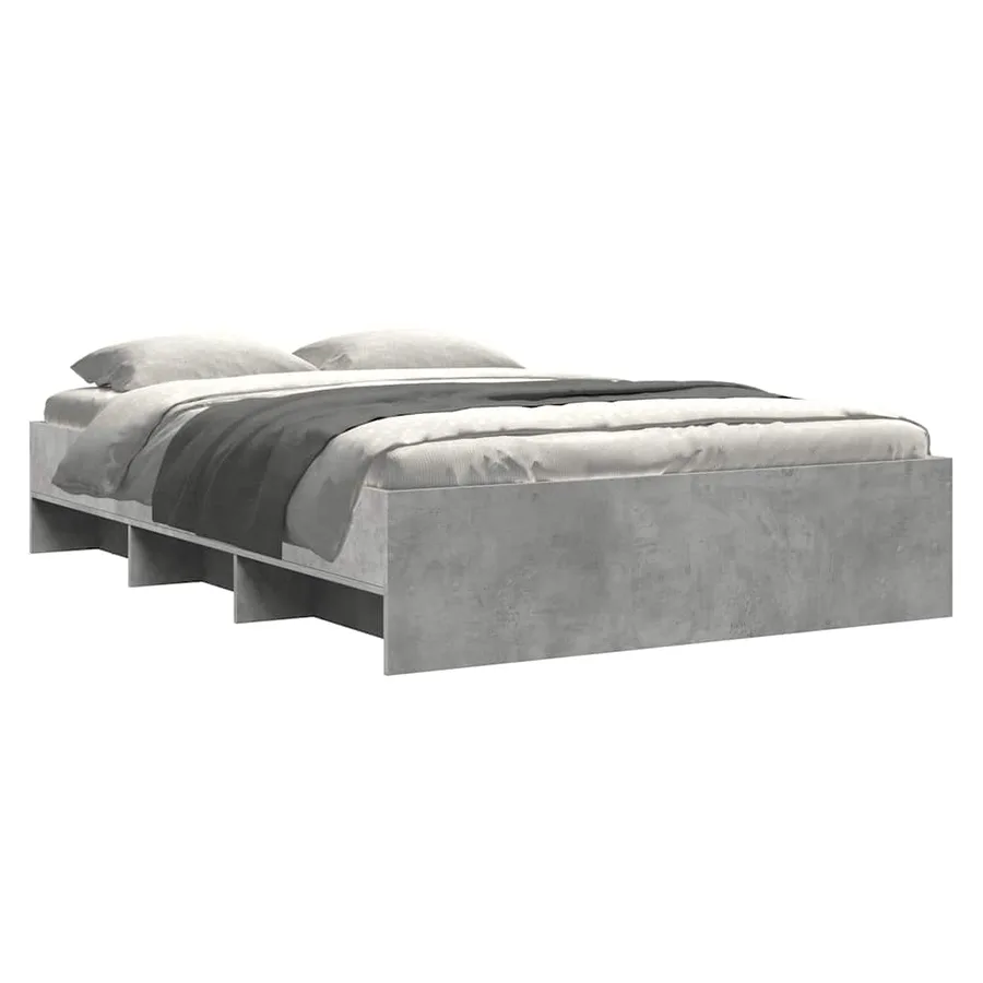Cadre de lit sans matelas gris béton 140x190 cm bois ingénierie - 3