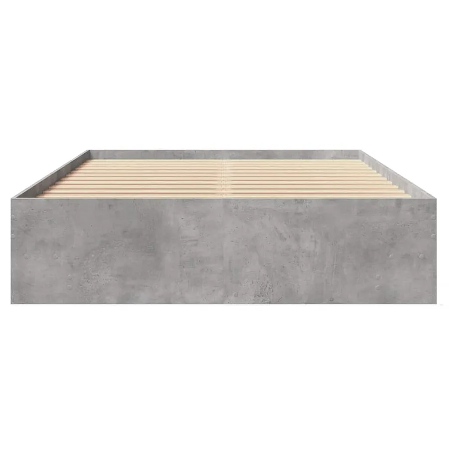 Cadre de lit sans matelas gris béton 140x190 cm bois ingénierie - 5