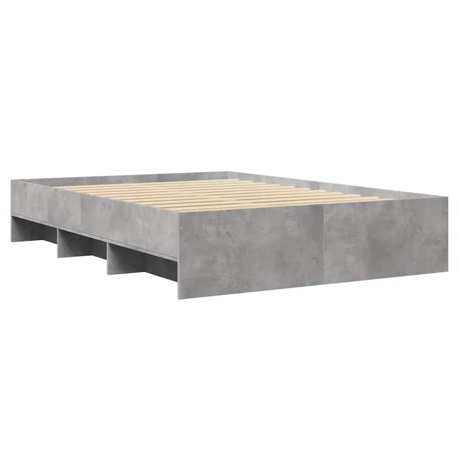 Cadre de lit sans matelas gris béton 140x190 cm bois ingénierie - 7