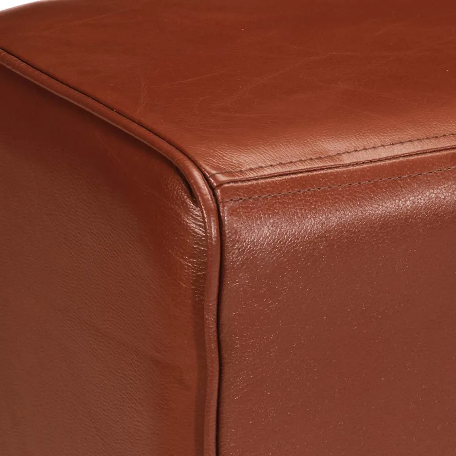 Banc saut de cheval 160 cm Marron Cuir véritable et bois acacia - 4