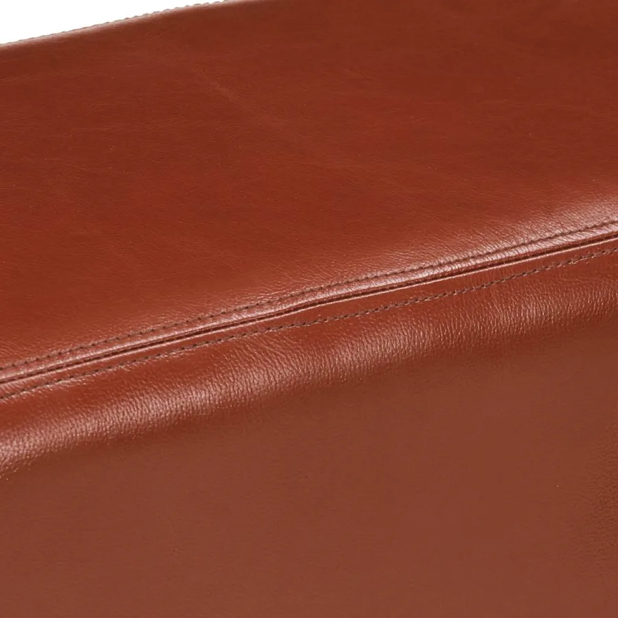Banc saut de cheval 160 cm Marron Cuir véritable et bois acacia - 5