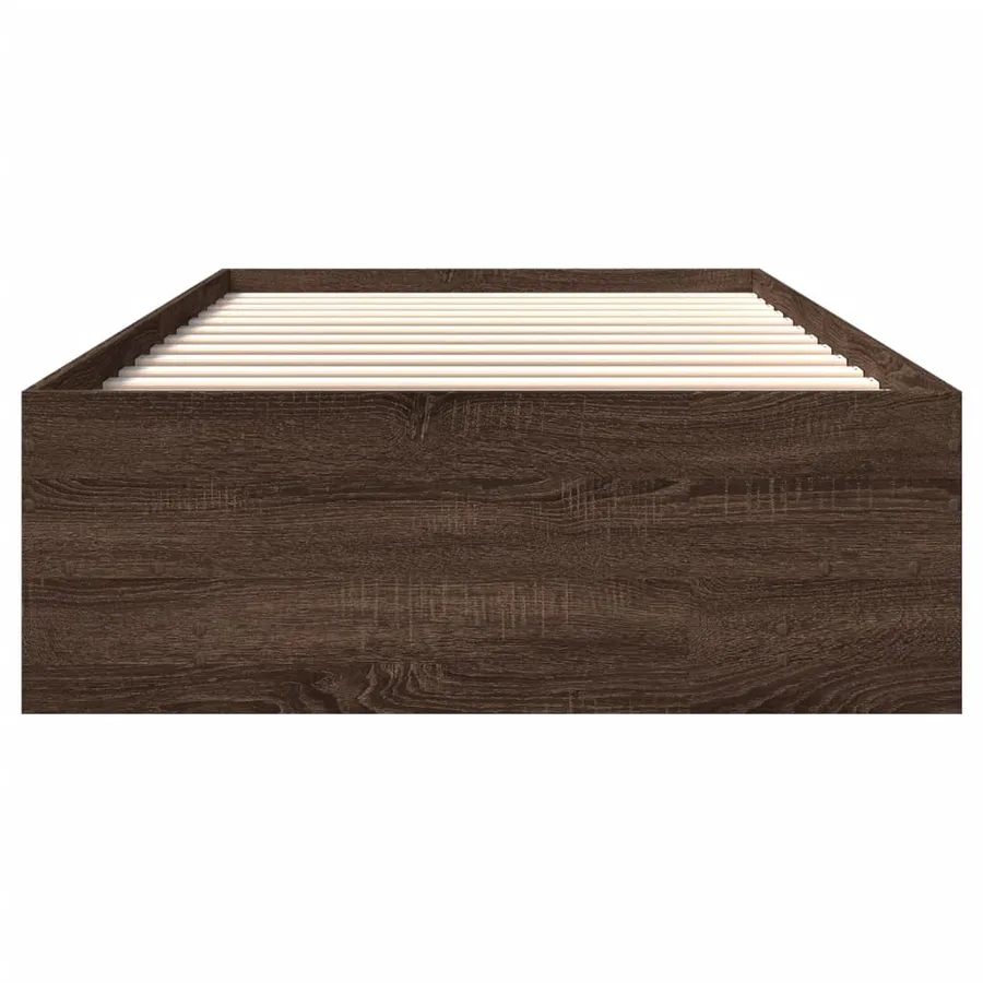 Cadre de lit sans matelas chêne marron 90x190cm bois ingénierie - 5