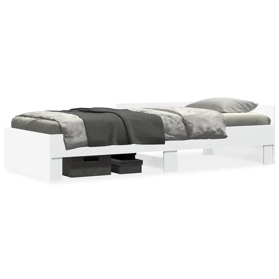 Cadre de lit sans matelas blanc 90x190 cm bois d'ingénierie - 2