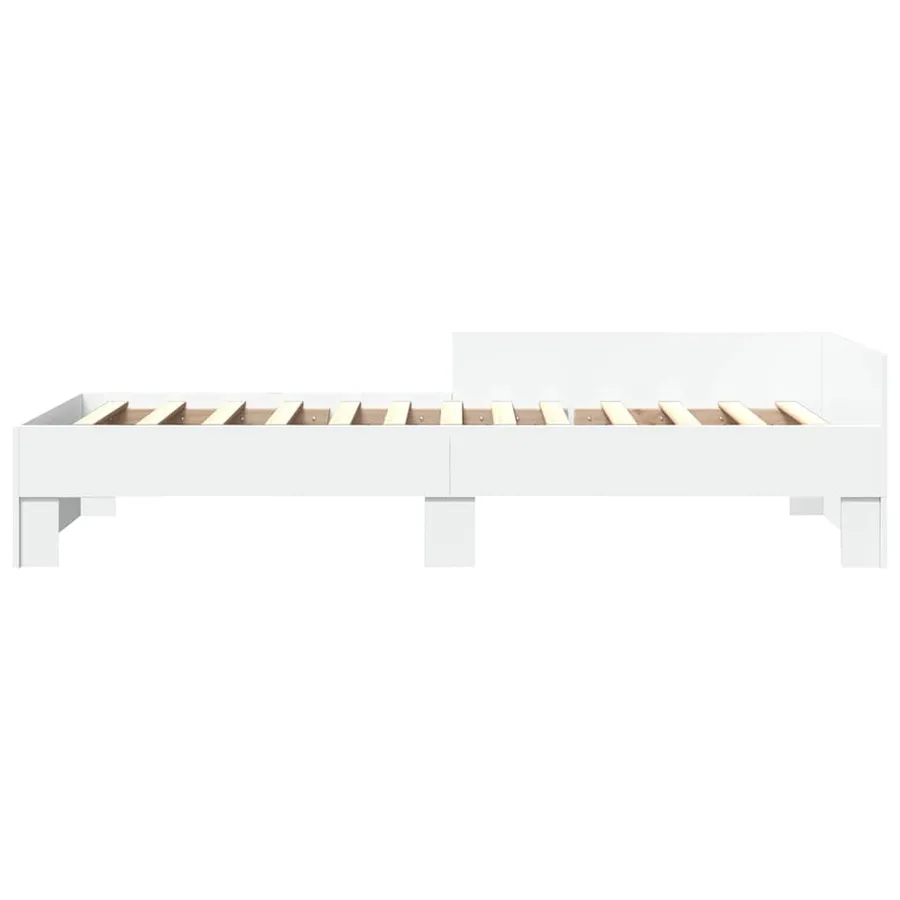 Cadre de lit sans matelas blanc 90x190 cm bois d'ingénierie - 4