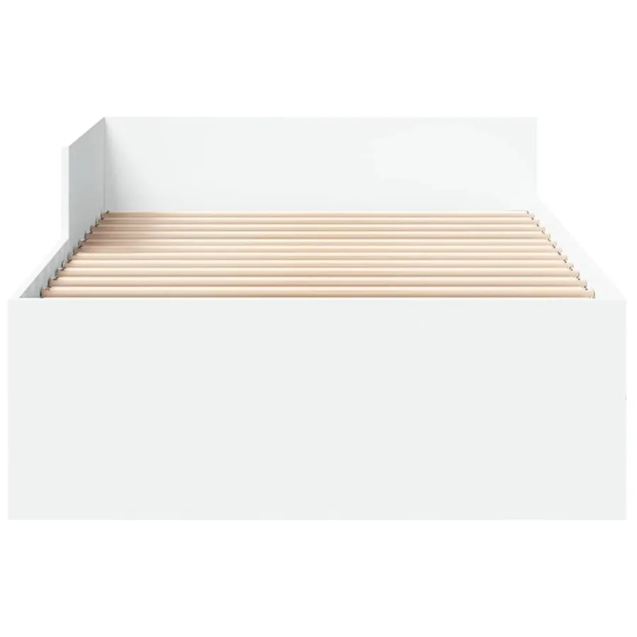 Cadre de lit sans matelas blanc 90x190 cm bois d'ingénierie - 5
