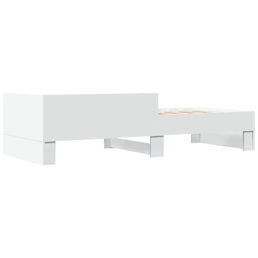 Cadre de lit sans matelas blanc 90x190 cm bois d'ingénierie - 6