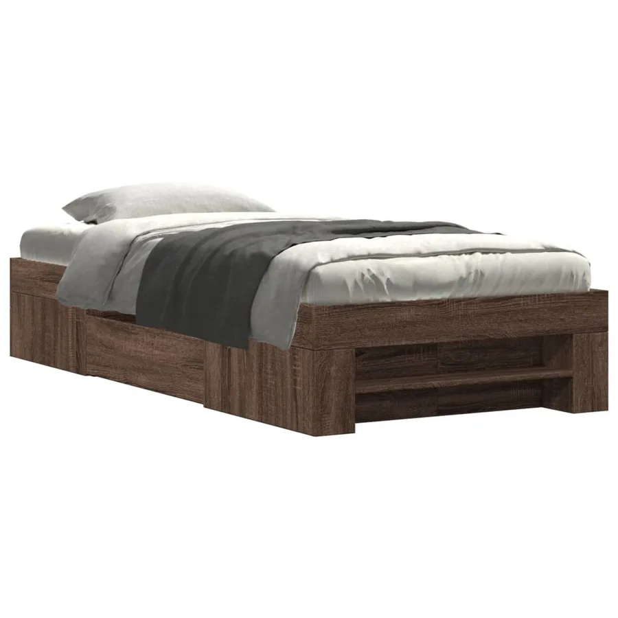 Cadre de lit sans matelas chêne marron 100x200 cm - 2