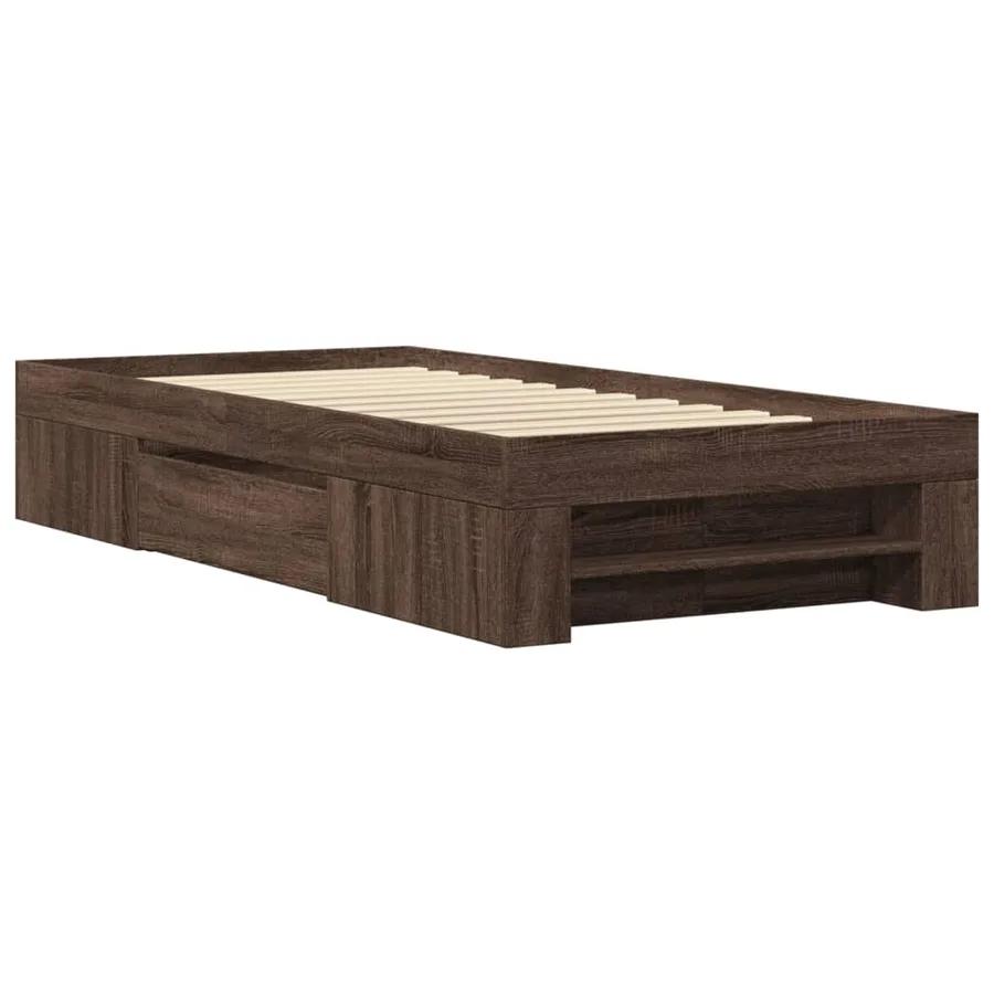Cadre de lit sans matelas chêne marron 100x200 cm - 3